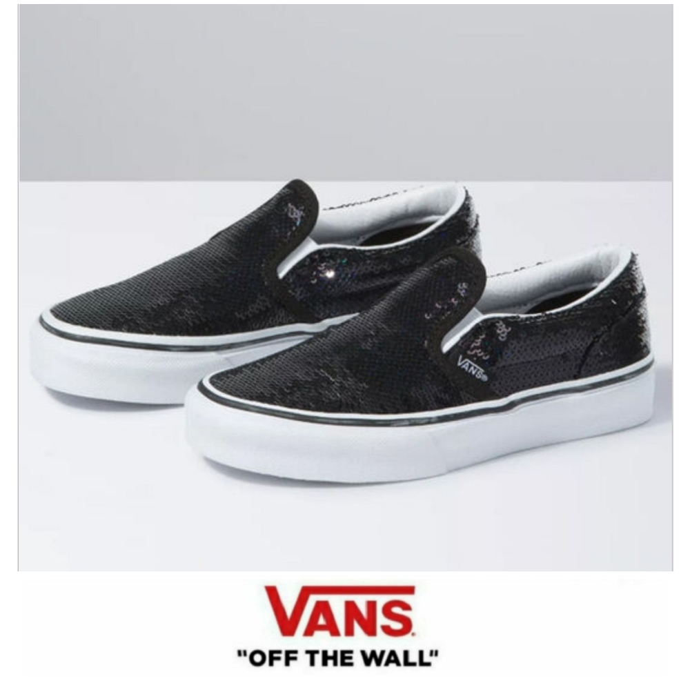 VANS Black Micro Sequins Classic Slip-On